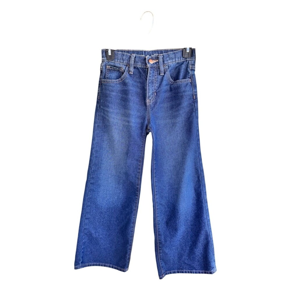 Old Navy Girls High Rise Baggy Wide Leg Jeans Blue Denim Size 10 - Picture 2 of 4